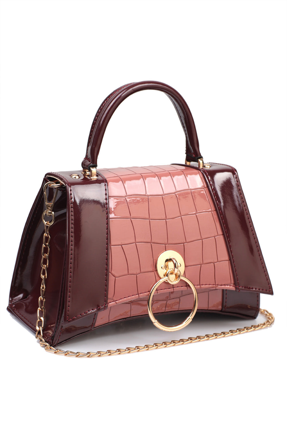Kleine Damen Handtasche mit Krokodilmuster