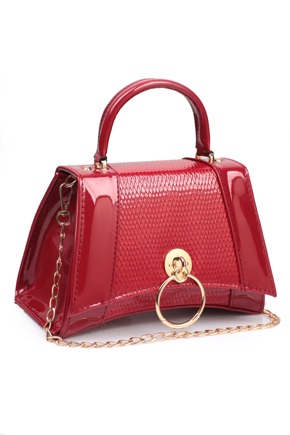 Kleine Damenhandtasche mit Krokodilmuster