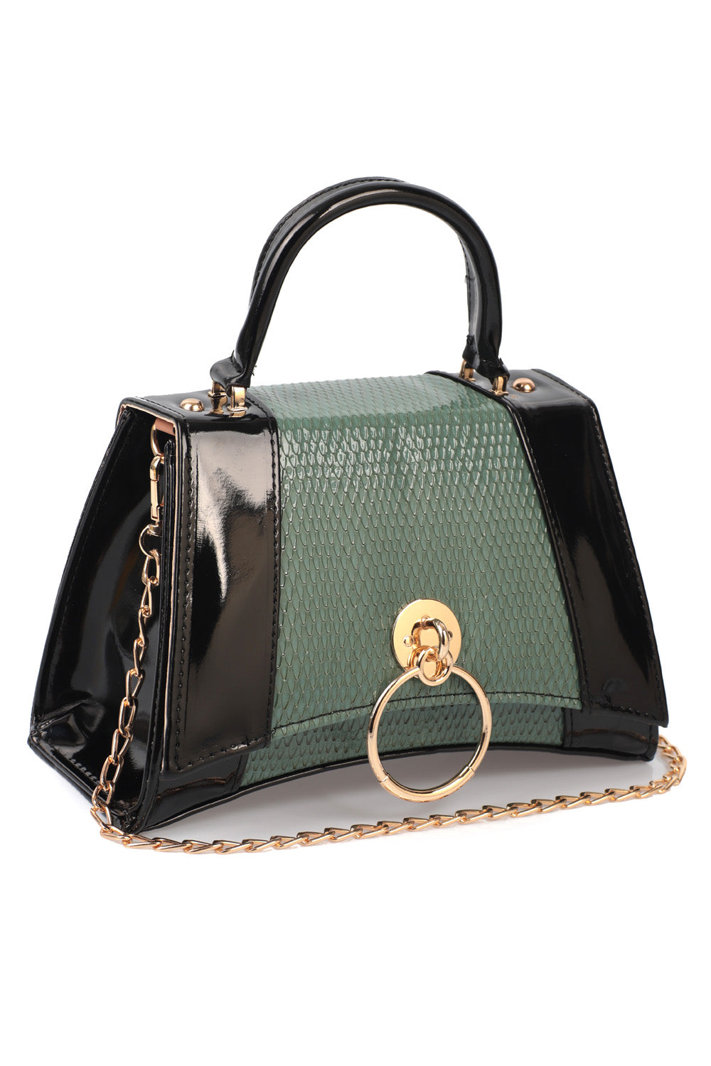 Kleine Damenhandtasche mit Krokodilmuster