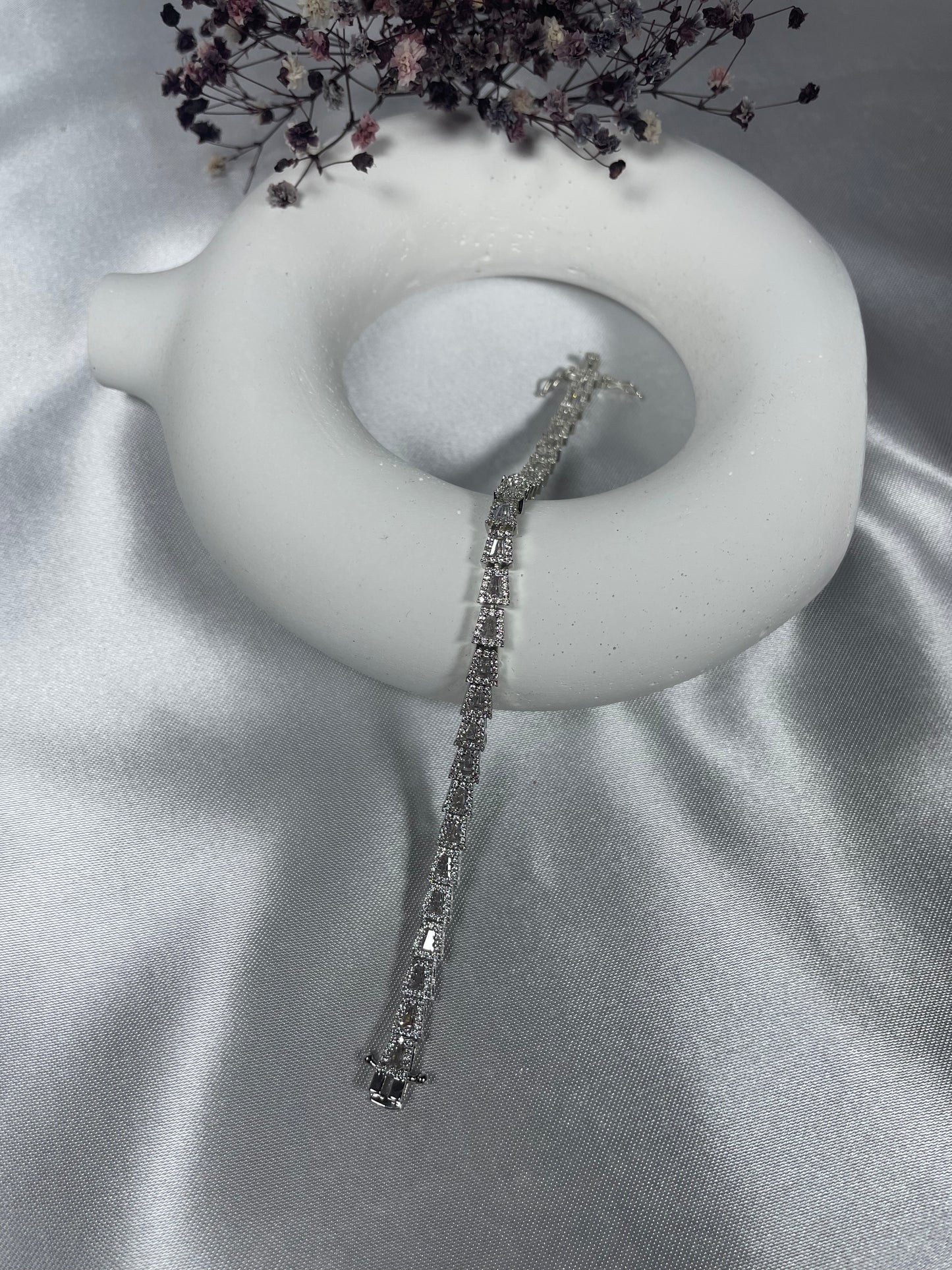 Kristall Baguette Armkette