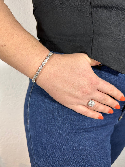 Kristall Baguette Armkette